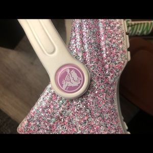 Glitter pink crocs size 12
